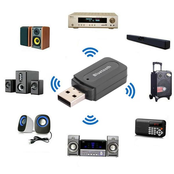 2 stk. USB-lydmottakeradapter for Bluetooth 4.0 Stereo AUX-utgang Støtte for musikkavspilling