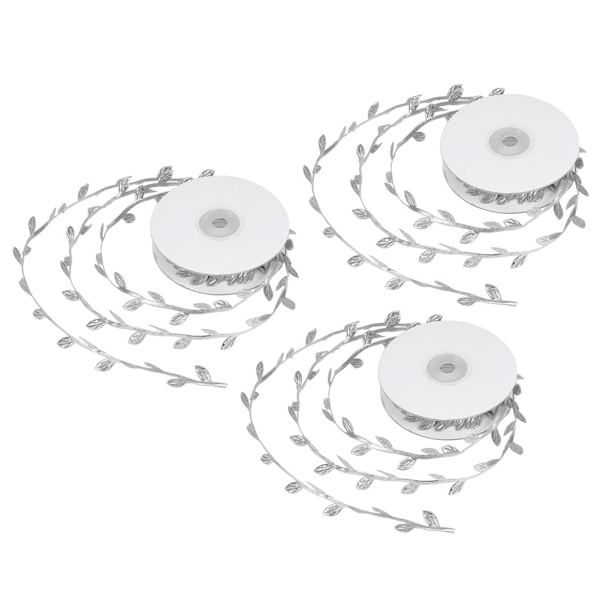 3 rullar konstgjorda blad vin DIY förskola hantverk bröllopsdekoration tillbehörSilver