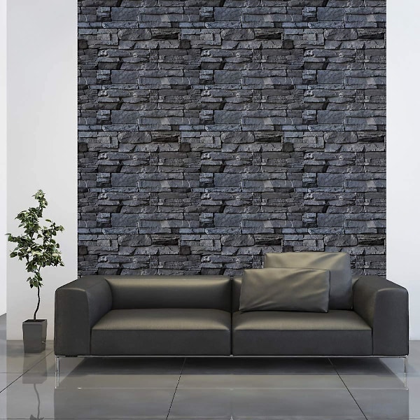 Självhäftande vulkanisk stenpanel kakeldekaler - Material väggdekaler 70 x 77 cm - 1 styck