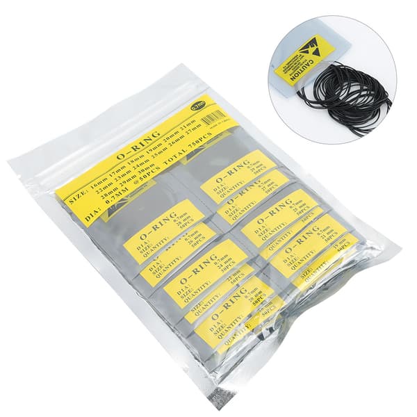 750 stk. 0,7 mm vanntette runde pakninger O-ring gummipakninger Ur-tilbehør