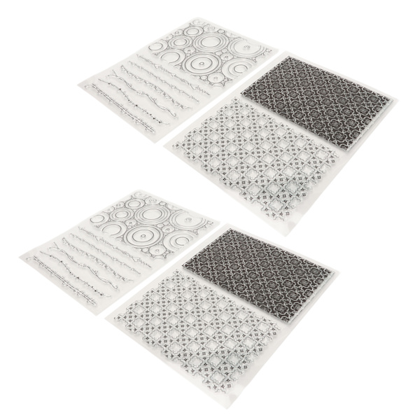 4 stk. gjennomsiktige stempler DIY interessant holdbart gjenbrukbart TPR-materiale gjennomsiktig utseende prege scrapbooking-verktøy