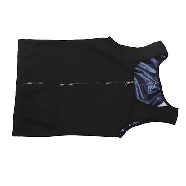 Män Sweat Vest Blå Inre Dragkedja Fast Torr Waist Trainer Linne för Man