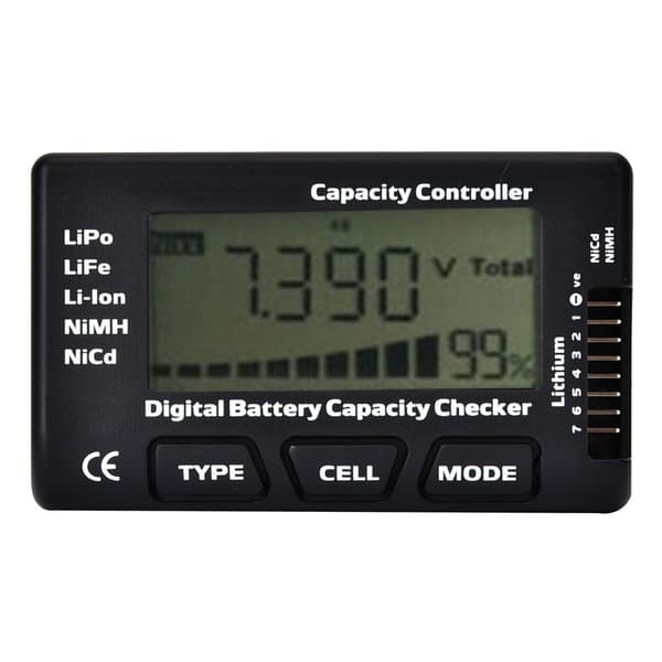 G.T.Power 2-7S Bærbar Digital Batterikapacitetstester Måler Controller Tester til RC