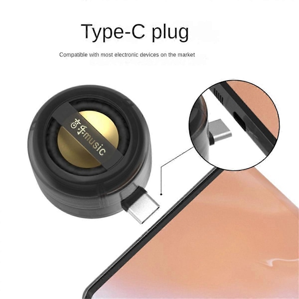 Högtalare Universal Type-C Ljudbox Type-C Plug in Telefon Klarblå