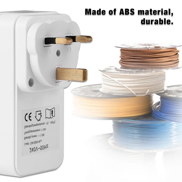 Elektronisk nedtællingsstik, tænd/sluk-timer, 100-240V (BS)