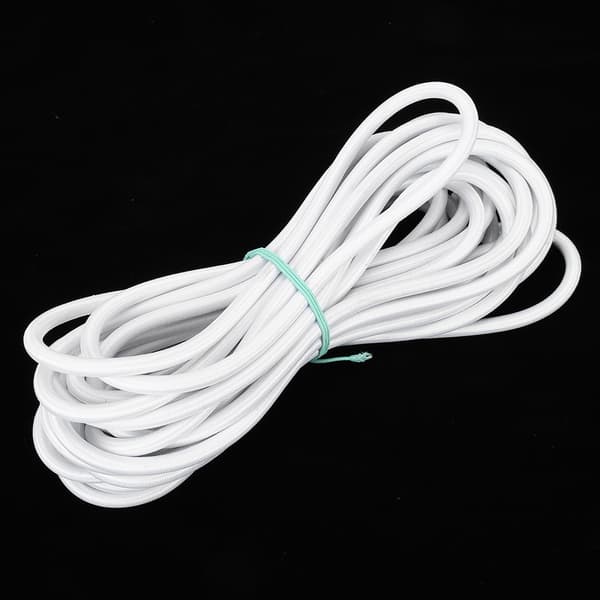 7 mm 10 m/32,8 fot sterk elastisitet rund elastisk tau snor sying DIY tilbehør hvit