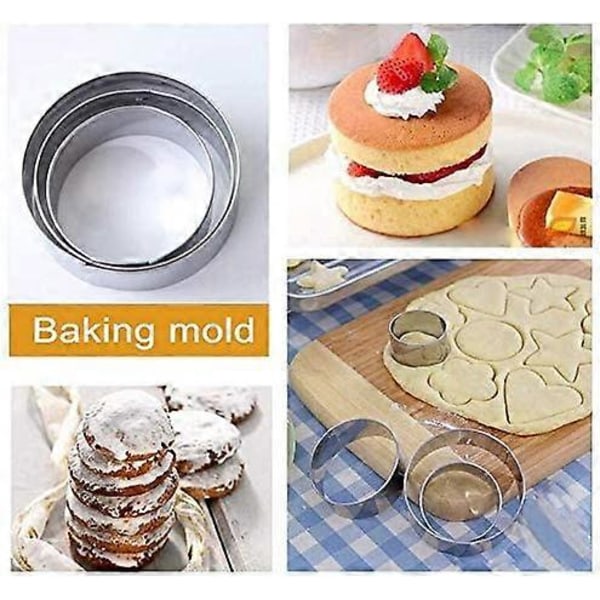 Set med 12 Hjärtformade Kakformar, Kakformar i Metall, Kakformar i Rostfritt Stål, Bakformar, Fondant Kaka Choklad