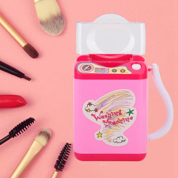 Mini-simulaatiopesukone sähköinen meikkisiveltimien pesukone (pinkki)
