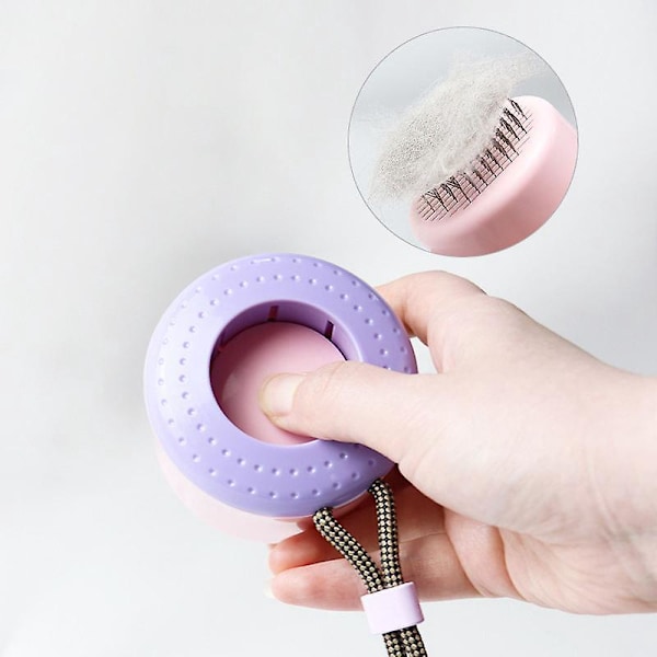 Bärbar Självrengörande Borste för Hundar Katter Perfekt för Pälsfällning Grooming Lång Kort Hårig Husdjur Kaniner och Mer