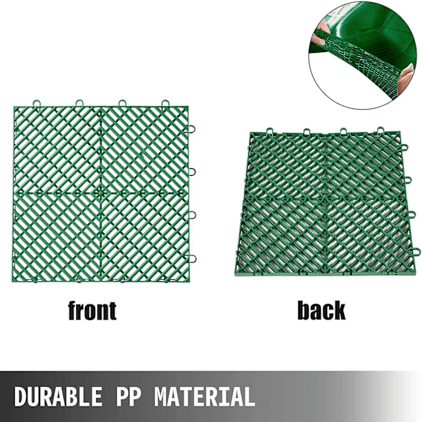 40x40x1,8cm Sammanlåsande Trall 1 ST Polypropylen Plastplattor Utomhusbeläggning Sammanlåsande Golv för Pooler Dusch Badrum Däck Garage