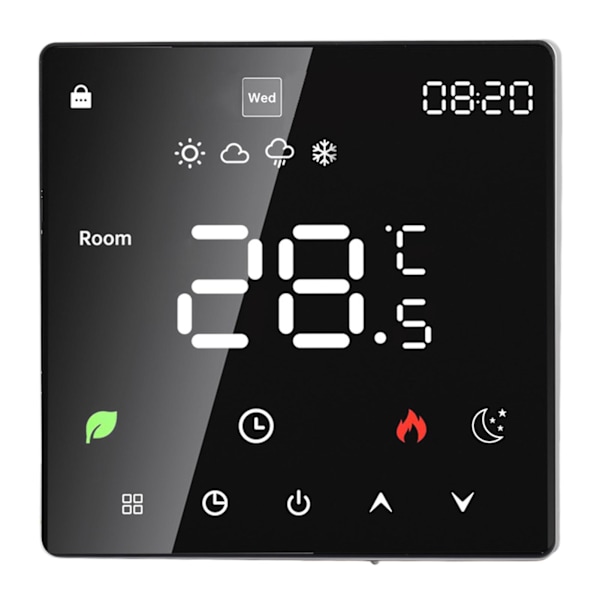 3A Digital Termostat med LCD-skærm Smart Programmerbar Termostat med Touchscreen Hydronisk Kedel Termostat AC 90V‑240V WiFi