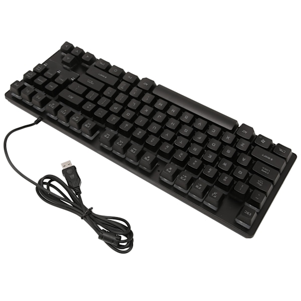 Kabelanslutet speltangentbord 87 nycklar Ergonomisk färg Bakgrundsbelyst Design Stationär bärbar datortillbehör Svart