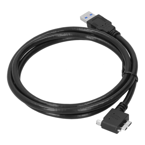 90 graders datakabel USB3.0‑A til Micro USB‑B albue med skruer Industrikamera Sort