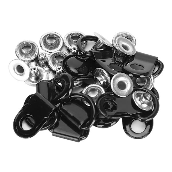 100 set skosnören krok DRing öljett spänne mässing sko läder DIY nitverktyg blank svart 9x22mm