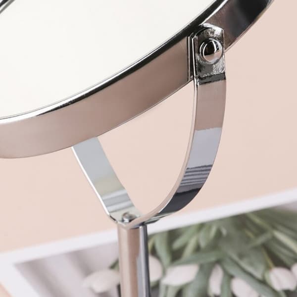 Forstørrende makeup-spejl med LED-lys, dobbeltsidet drejespejl til badeværelset
