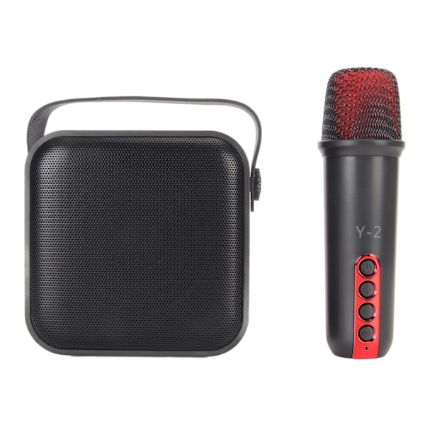 Mini Karaokelaitteisto Kannettava Bluetooth-kaiutin 1 langattomalla mikrofonilla Kotijuhliin KTV Musta
