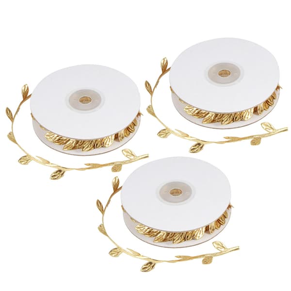 3 ruller kunstige blade vin DIY børnehave håndværk bryllupsdekoration tilbehør guld