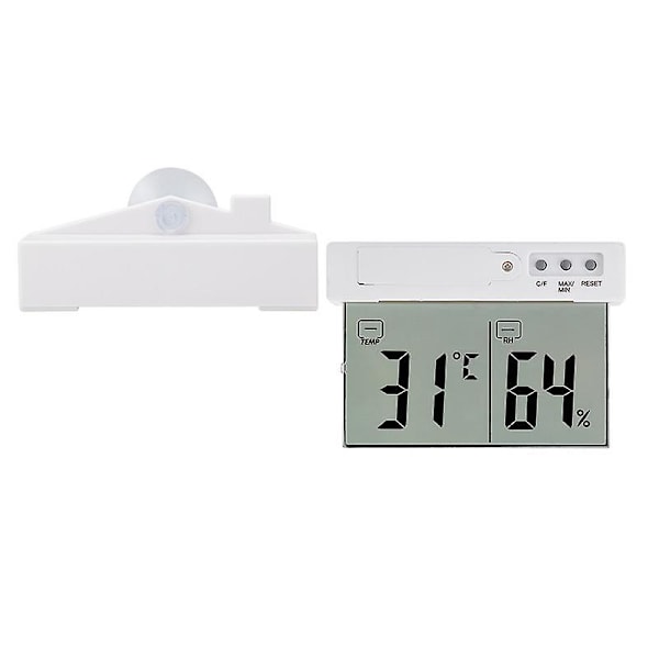 Luftfuktighetsmätare, Multifunktionell Temperatur- och Luftfuktighetsmätare för Hemmet med Sugkopp, Digital LCD-skärm, °C/°F-omkopplare, Exakta Mätningar för Kontor