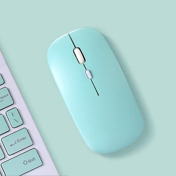 Bluebose Genopladelig Trådløs Bluetooth Mus med 3-trins DPI-justering og Lydløs Klik Kompatibel med Alle Bærbare Computere Cyan