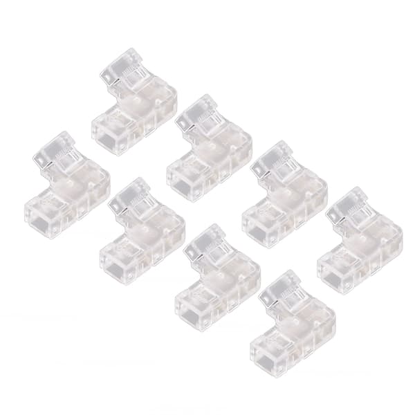 8 stk. 2-benede 5 mm COB LED-stripelysforbindere L-formede gennemsigtige sømløse forbindere Loddefri terminaludvidelsesadapter
