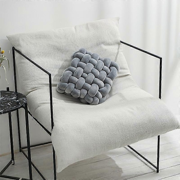 12x12x4.7in Nordisk Pyntepute, Ensfarget Firkantet Vevd Pute, Sofa Lumbalpute Plysjpute Dekorativt Karnappvindu Hjemmepute - Marineblå