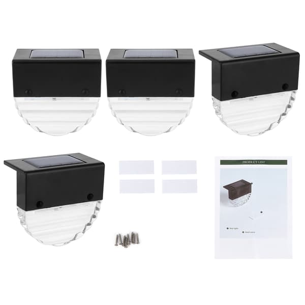 4 stk. Solar Deck Lights LED Farverig Vandtæt Trappe Gård Varm Dual-Mode Hegn Have