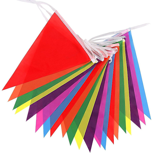 Reusable Rainbow String Flags - Perfect for Kids Birthday Parties, Carnivals, and Outdoor Events