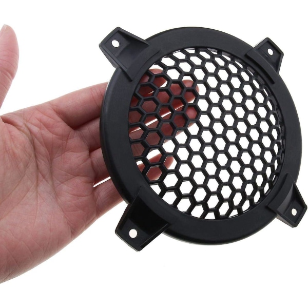 4 stk 4 tommer sort plastiknet til bilhøjttalergrilldæksler Circle Guard Protectors