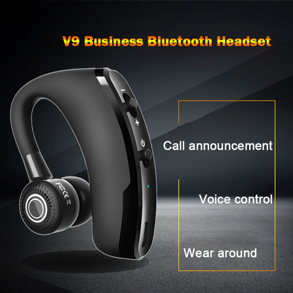 V9 Handsfree Langattomat Bluetooth -kuulokkeet Melunhallinta Business Earhook Headset mikrofonilla ajamiseen urheiluun