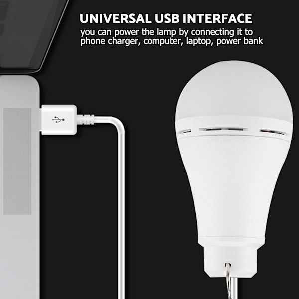 5V USB LED-lampa Nödlampa för Utomhuscamping Vandring Hemläsning (10W)