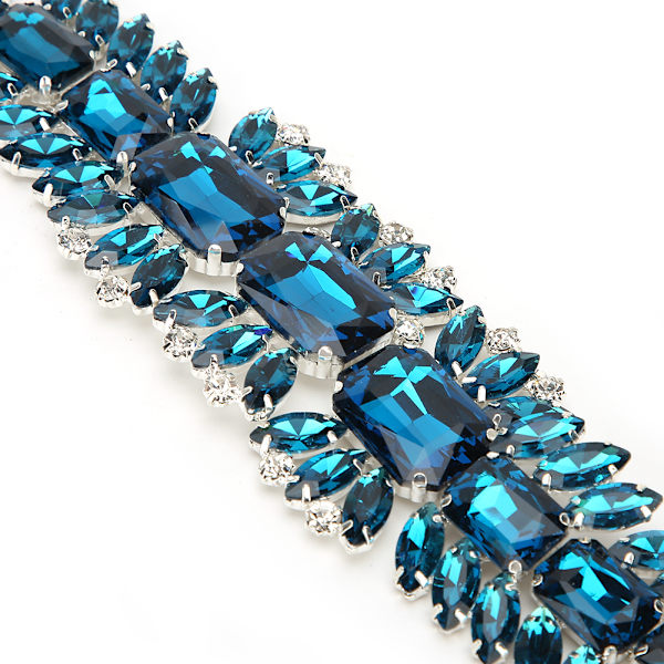 Kristall Rhinestones Blomma DIY Sy Kläder Skor Dekoration Tillbehör Royal Blue