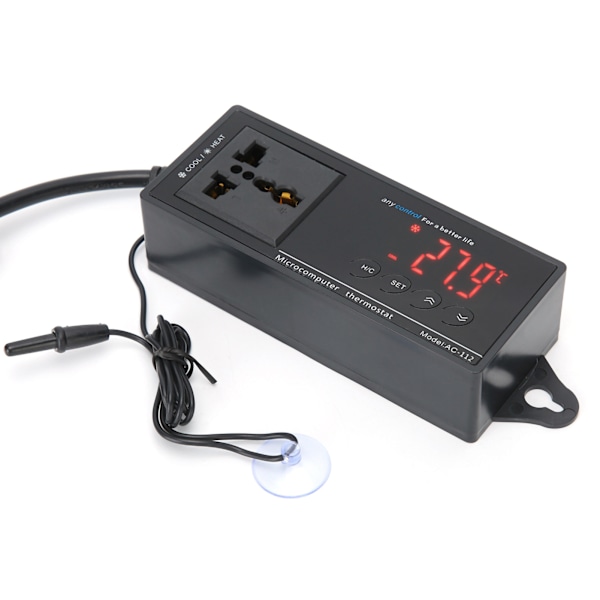 Digital temperaturregulator termostat for reptilinkubator drivhus akvarium EU-plugg 220V