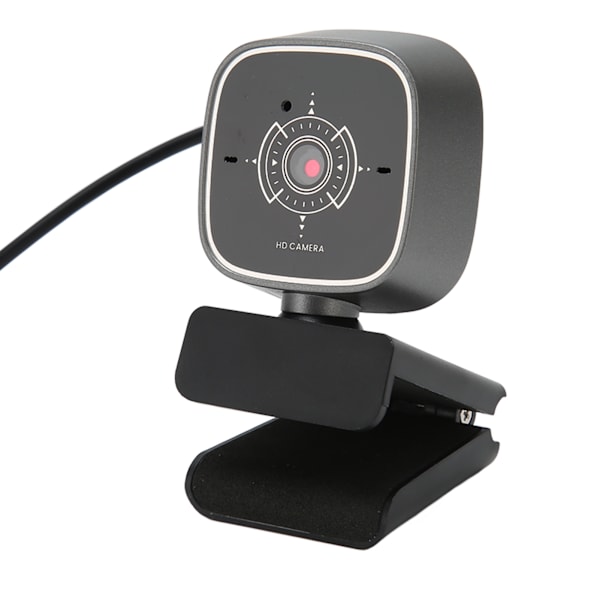 USB Webcam 1080P 30FPS Støyreduksjon Dobbel mikrofon Roterbart Plug and Play PC-kamera for stasjonær bærbar PC Videochat