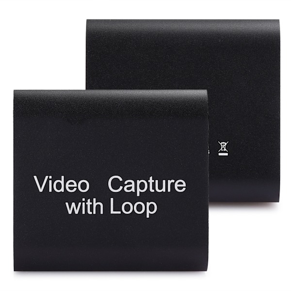 HDMI-inspelningskort med loop out USB 2.0 Collector Streaming Realtime Live Video Recording (svart)