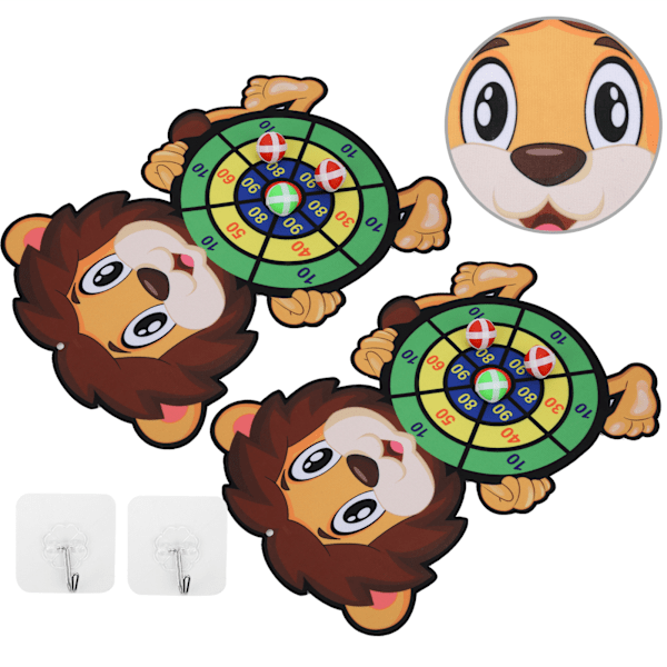 2 Set Darttavla Spel Säker Klassisk Darttavla Set Inomhus Party Dart Spel Present för Pojkar Flickor Djurstil