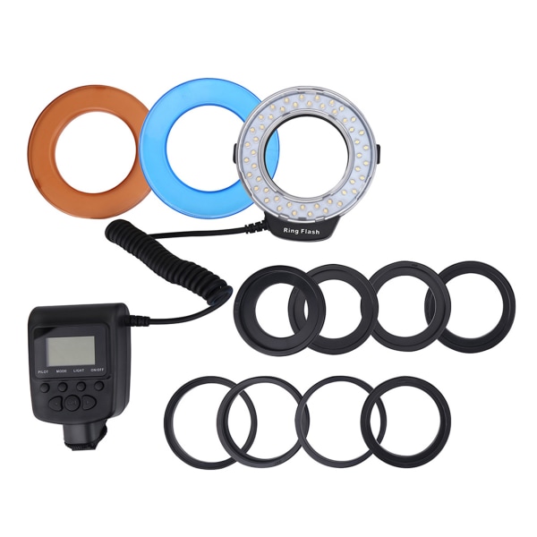 Batteridriven bärbar LED-ringblixt med färgfilter för fotografering