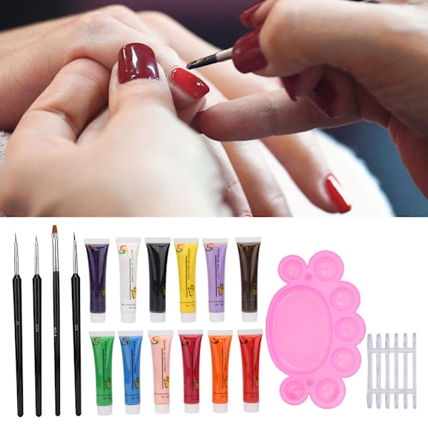 Nagelkonstpenna Nagelkonstpalett Nagelgelpoleringshållare Manikyr Nagelkonstset 4 st