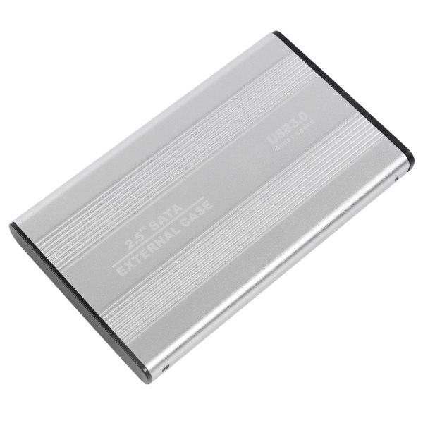 Harddisk kabinett 2,5 tommer 4 TB LED-indikasjon Aluminiumshus Hot-swapbar 5 Gbps USB 3.0-port eksternt HDD-deksel Sølv