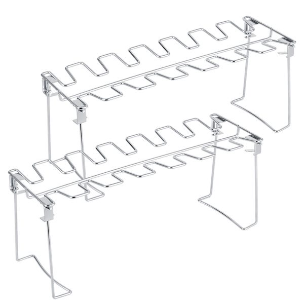 2 stk. kyllingevinge- og benstativ i rustfrit stål, foldbart grillstativ til ovn