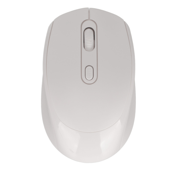 Trådlös mekanisk mus ergonomisk design 3 nivåer justerbar DPI 1600DPI 2.4G USB uppladdningsbar mus vit