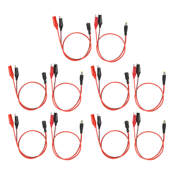5 set krokodilklämma till likströmsadapterkabel hane honkontakt Batteritestkabel 50 cm längd