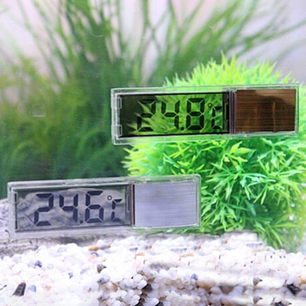 Akvarie Termometer Måler LCD 3D Digital Elektronisk Temperaturmåling Fisketank Termometer