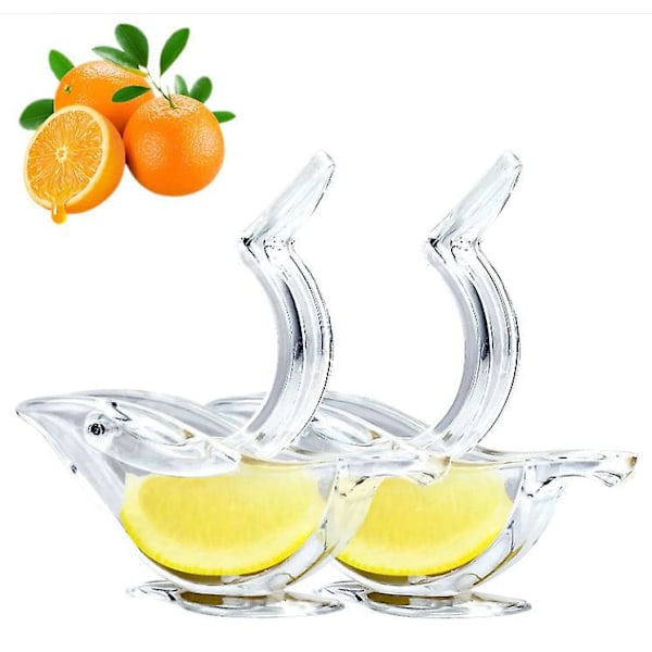 2 Pak Fugle Citronpresser, Citronpresser Akryl Manuel Saft Limepresser Fugleform Citron Skive Kilepresser