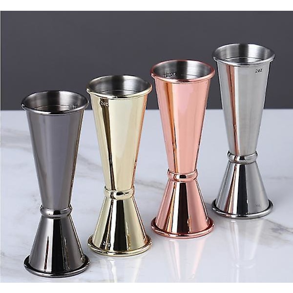Dobbeltsidet cocktailjigger i rustfrit stål - 1 oz/2 oz kapacitet