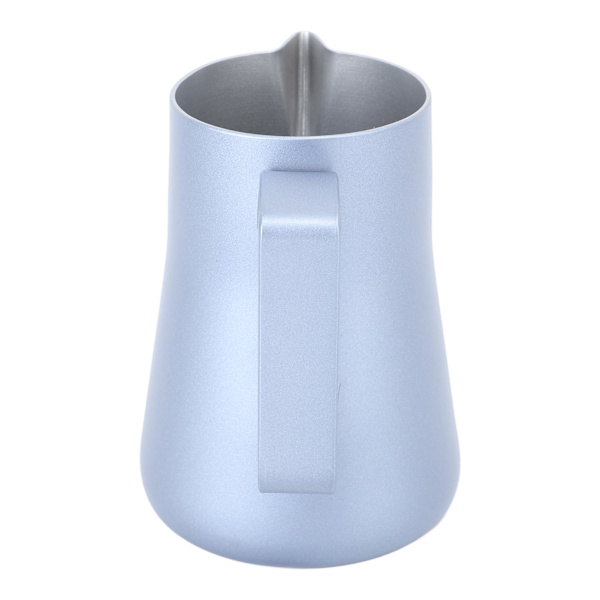 Melkeskummer i rustfritt stål, melkeskummerkanne, blandekopp, gryte for kaffedrikker, 350 ml, blå