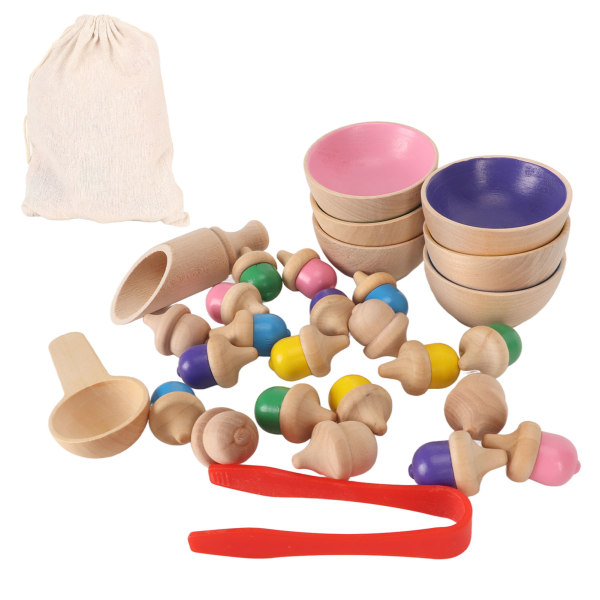 Træsorteringspil til børn Farvegenkendelse Fremme finmotoriske færdigheder Logisk tænkning Farvematchende legetøj til førskolealderen