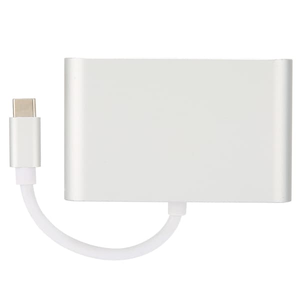 Type C til VGA+USB3.0+PD HUB aluminiumslegering 3 i 1 adapter til mus tastatur U-disk