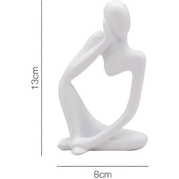 Tenkeren Statue, Resin Tenker Abstrakt Skulptur Statue Moderne Karakter Figurer Hjemmeinnredning Kontorpult Bursdag Ornament Gaver Hvit Venstre