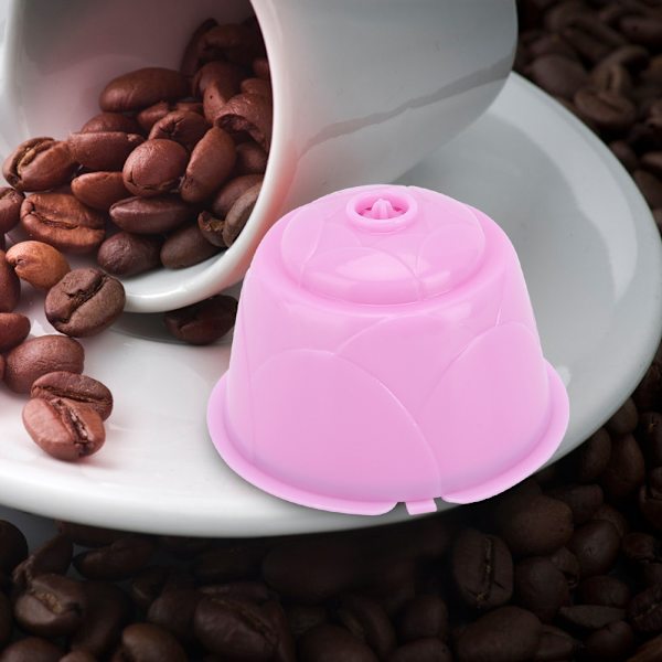 5 st återanvändbara och påfyllningsbara kaffemaskinkapslar som passar för DOLCE GUSTO-serien, lila