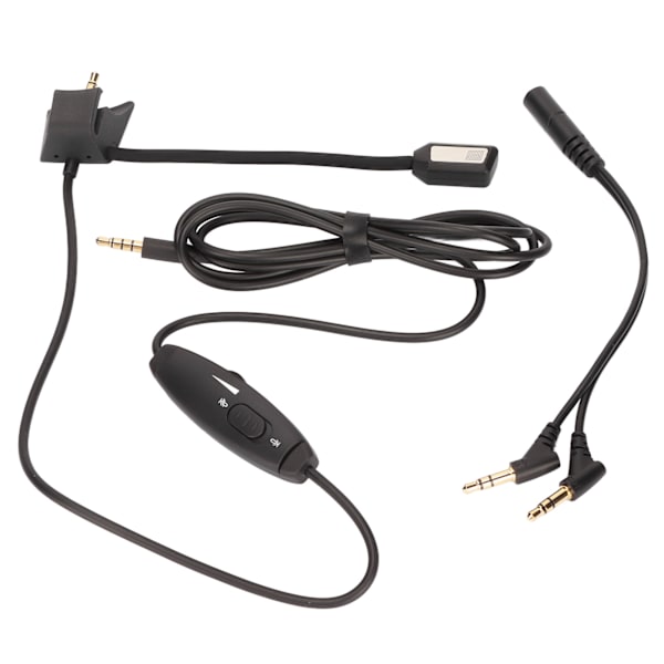 Boom Mikrofon Kabel Støyreduksjon Gaming Headset Mikrofonkabel med Volumkontroll Mute Switch for PS5 for Xbox PC